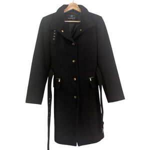 Noveltí Jet Black Wool Trench Coat 🐈‍⬛ | Size 4